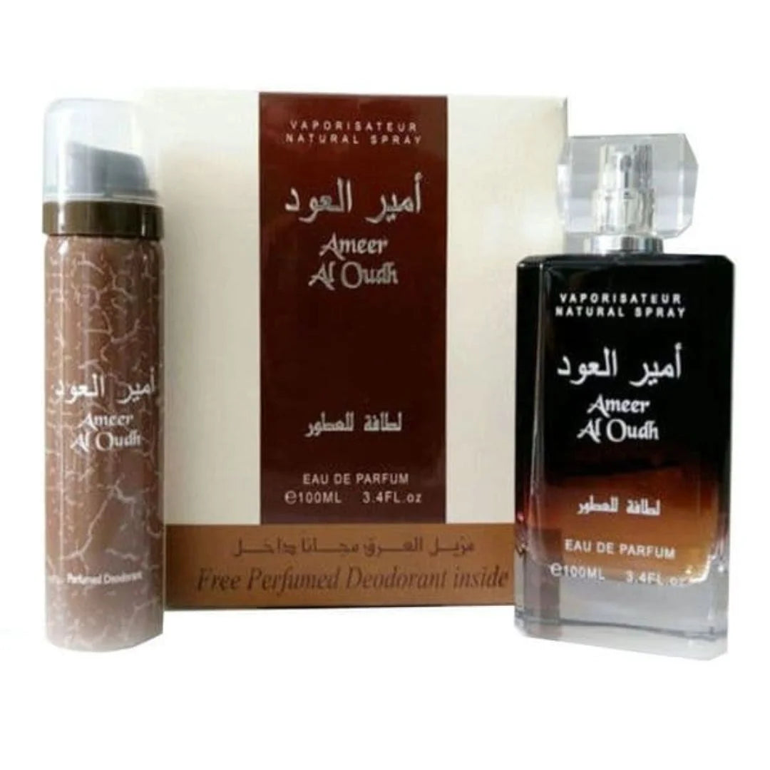 Lattafa Ameer Al Oudh Unisex Eau de Parfum 100ml with Deodorant Set
