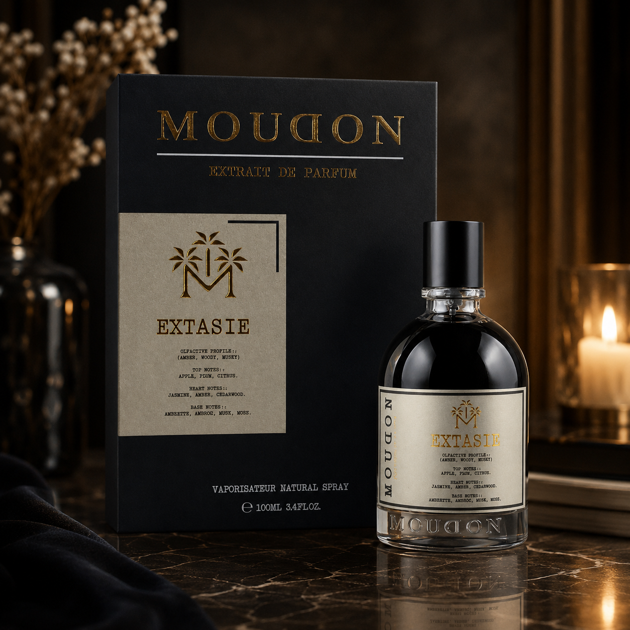 Moudon Extasie Extrait de Parfum 100ml – A Captivating Journey of Bliss & Elegance