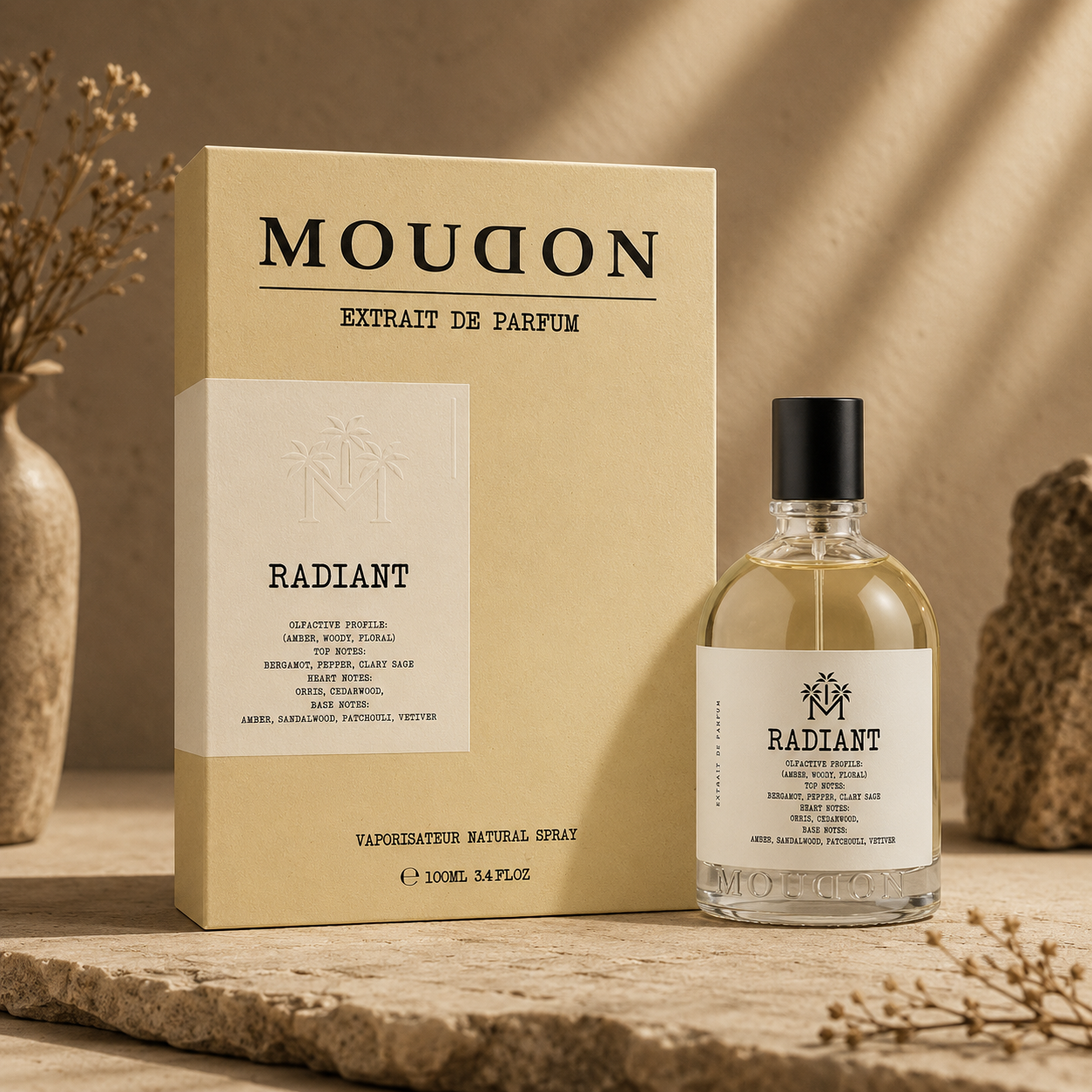 Moudon Radiant Extrait de Parfum 100ml – A Bright & Sophisticated Unisex Fragrance