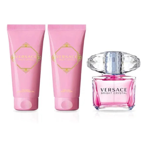 VERSACE BRIGHT CRYSTAL EDT-S 90ML + SG 100ML+BL 100ML+POUCH