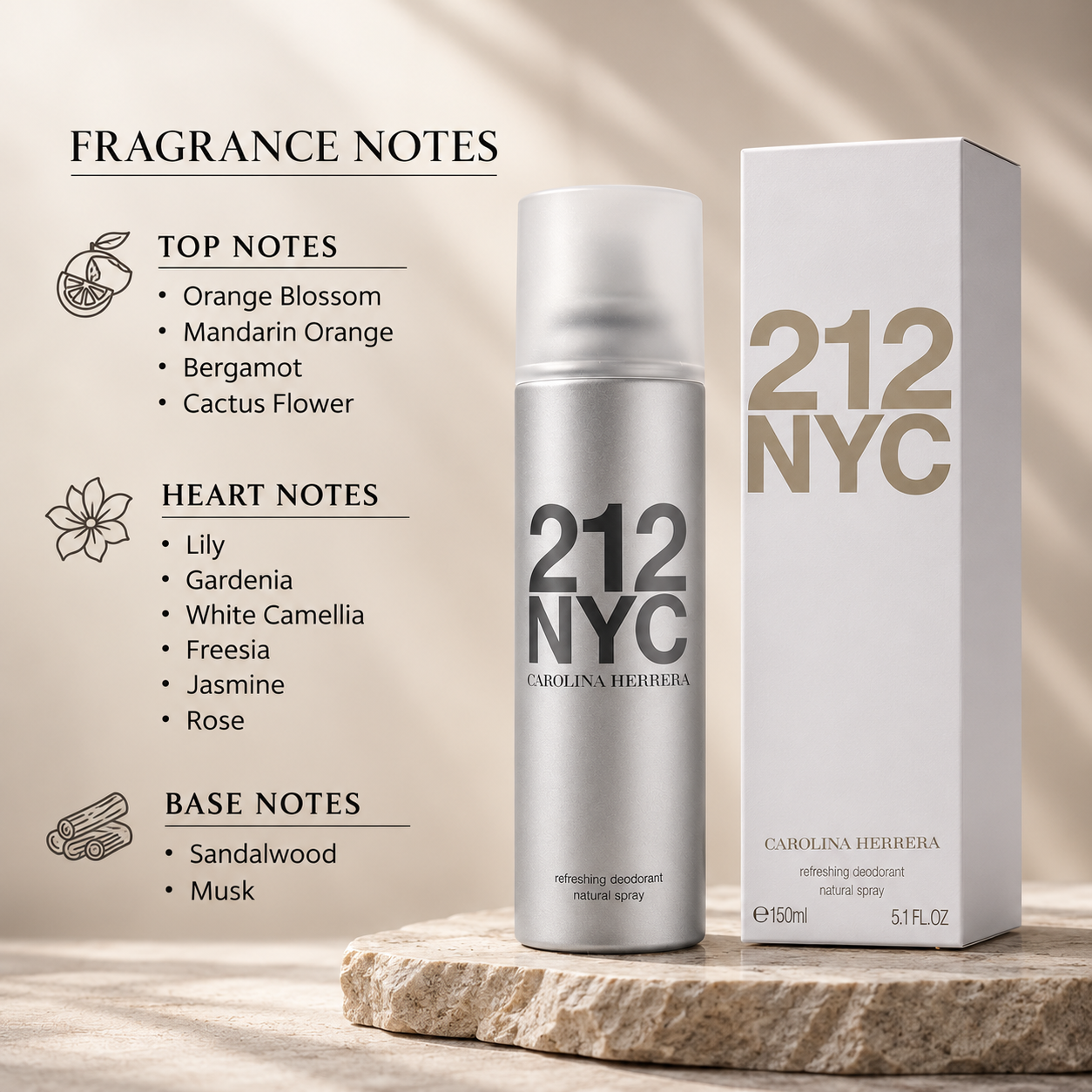 Carolina Herrera 212 NYC Deodorant Spray 150ml for Women