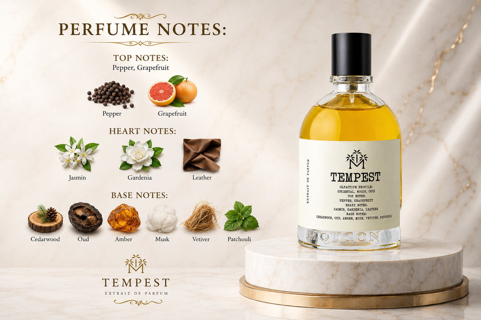 Moudon Tempest Extrait de Parfum 100ml – Bold, Smoky & Unforgettable