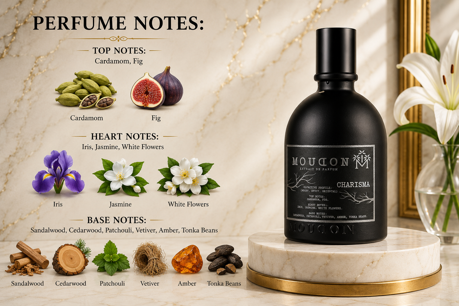 Moudon Charisma Extrait de Parfum 100ml – A Captivating Citrus Floral Unisex Fragrance