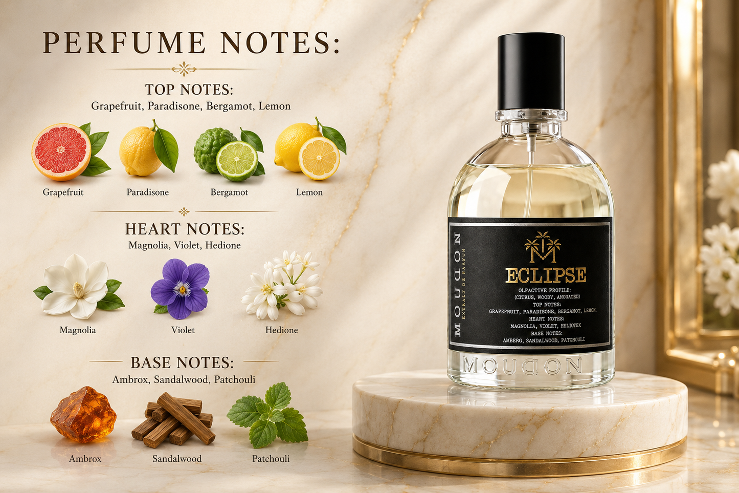 Moudon Eclipse Extrait de Parfum 100ml – A Mysterious & Sophisticated Unisex Fragrance