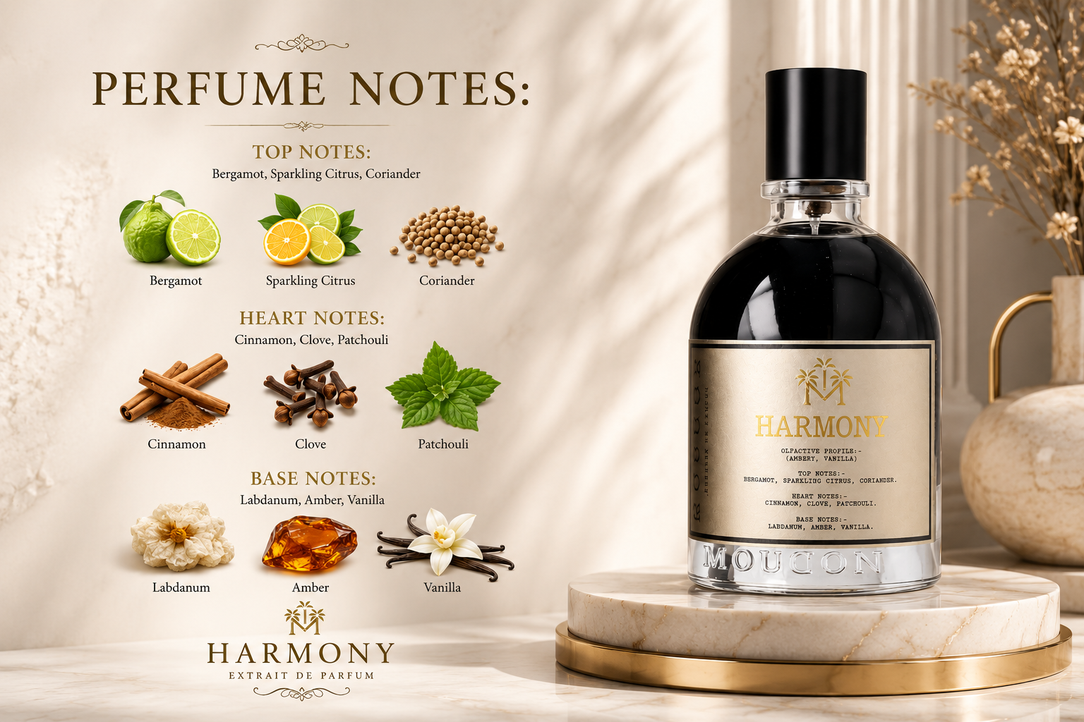 Moudon Harmony Extrait de Parfum 100ml – A Perfect Balance of Freshness & Elegance