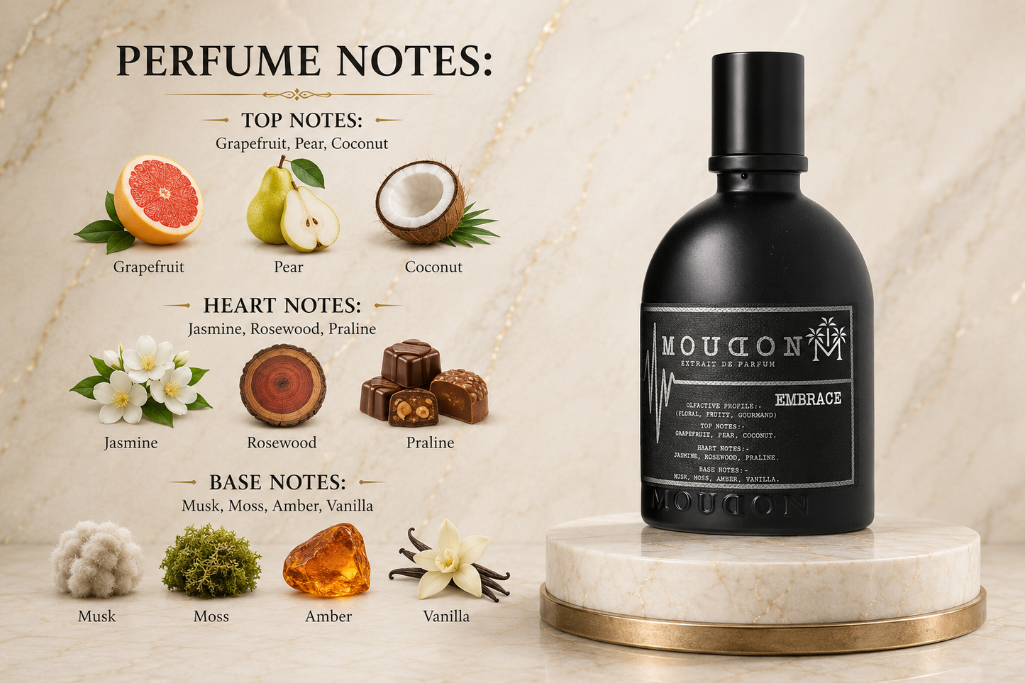 Moudon Embrace Extrait de Parfum 100ml – A Warm & Comforting Unisex Fragrance