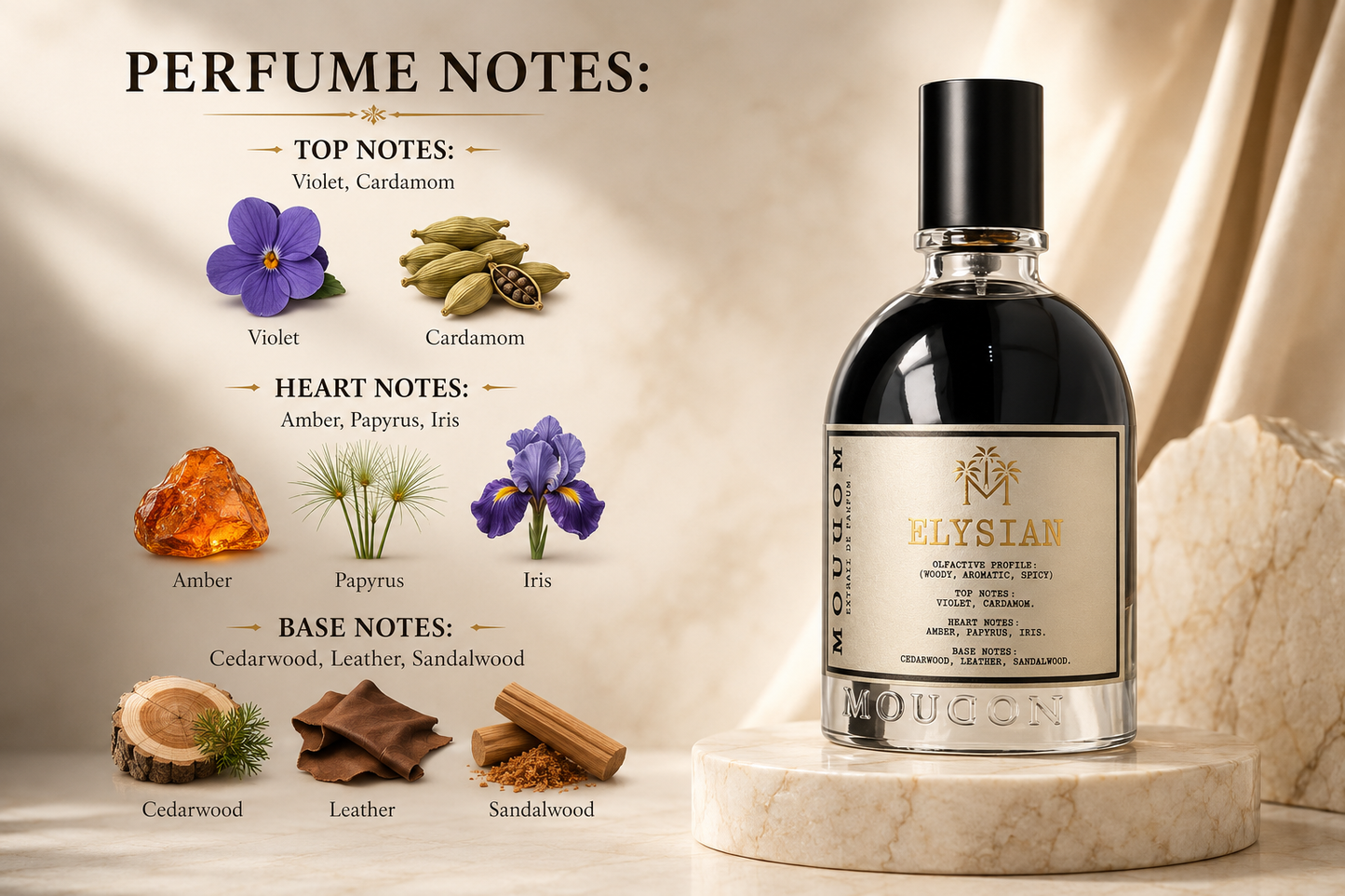 Moudon Elysian Extrait de Parfum 100ml – A Paradise of Elegance & Serenity