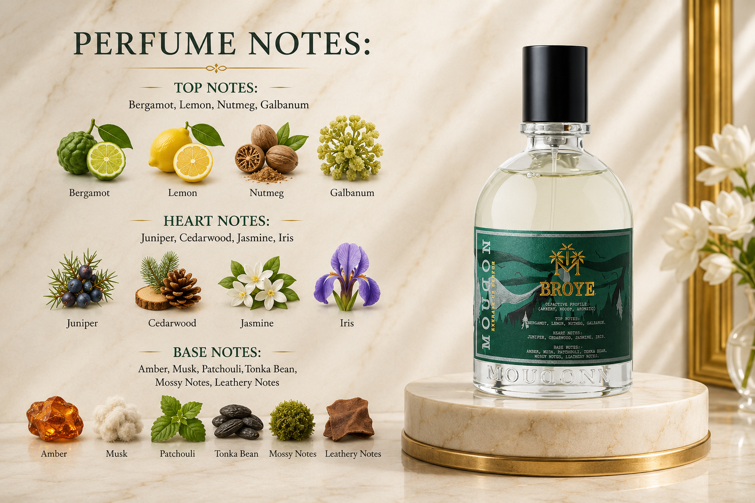 Moudon Broye Extrait de Parfum 100ml – A Smoky & Sophisticated Unisex Fragrance