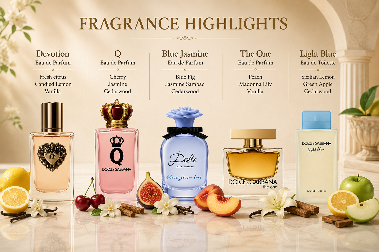 Dolce & Gabbana Women's Mini Set 4 x 5ml â€“ Devotion, Q & Blue Jasmine