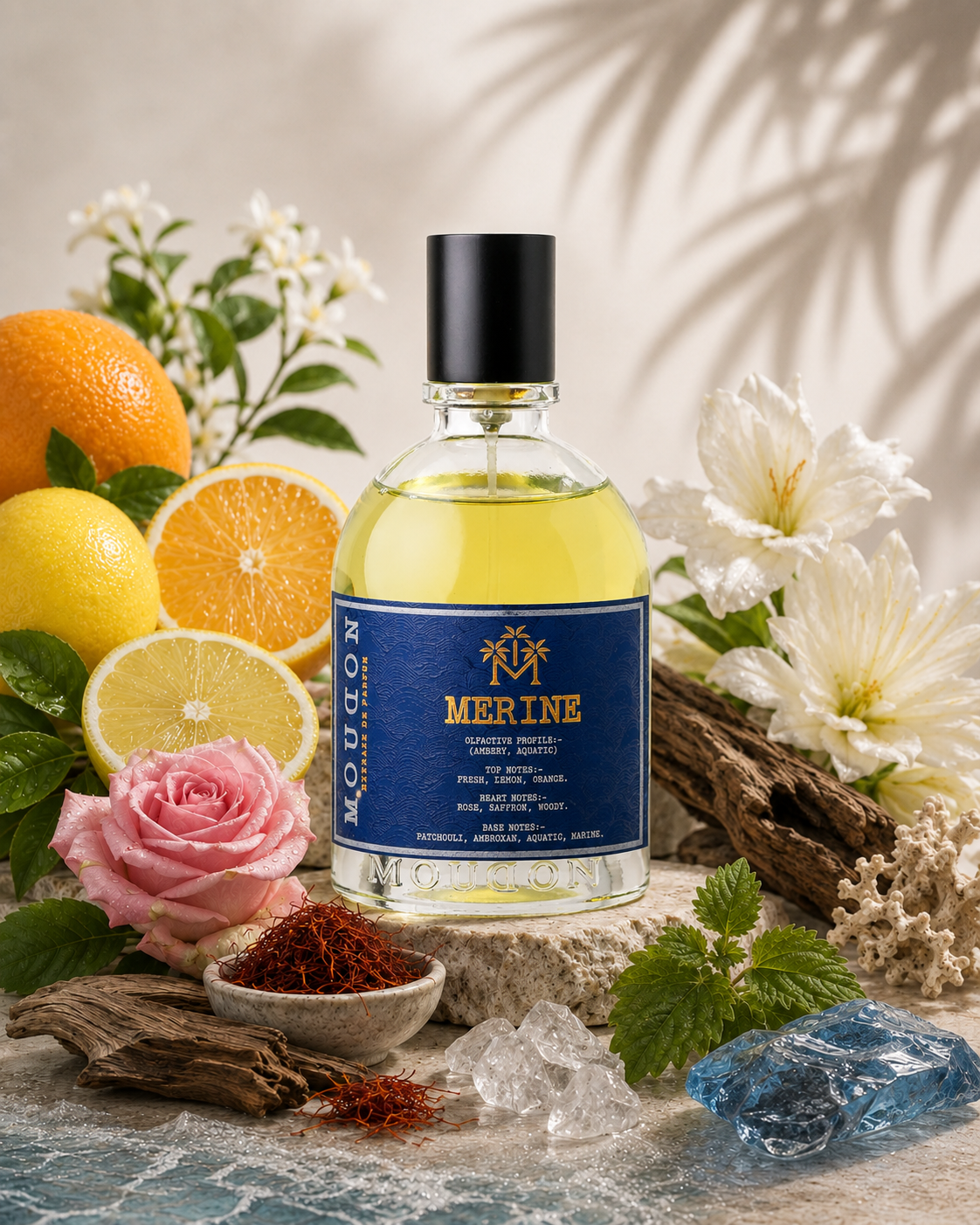 Moudon Merine Extrait de Parfum 100ml – A Fresh Citrus & Spicy Unisex Fragrance