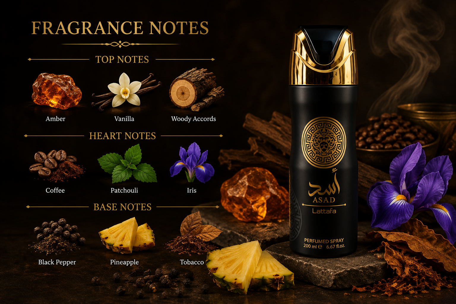 LATTAFA ASAD PERFUMED BODY SPRAY 200 ml