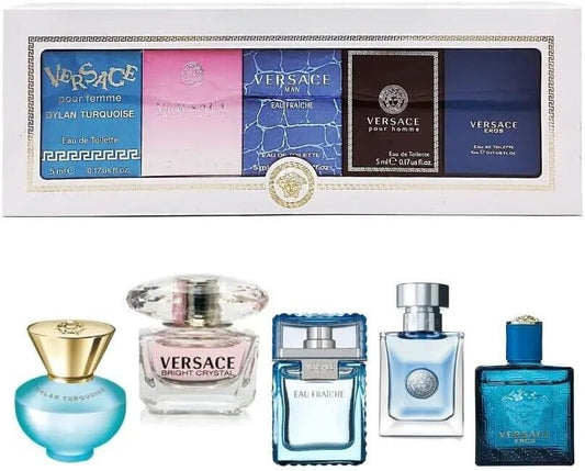 Versace Miniatures Unisex Eau de Toilette Spray 5ml x 5 Gift Set