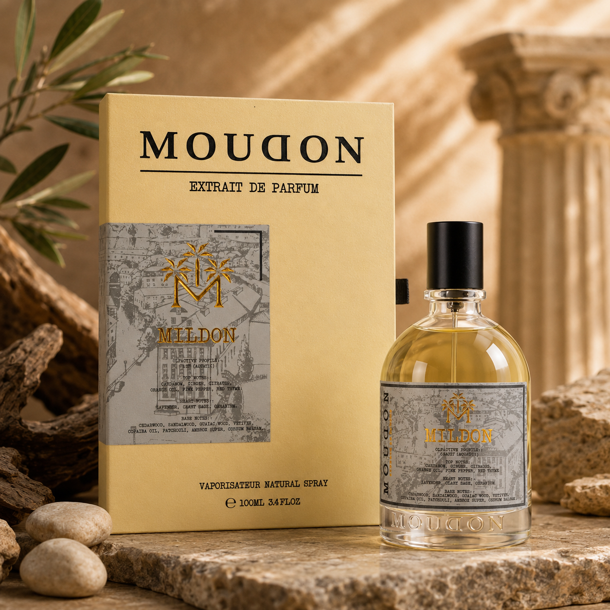 Moudon Mildon Extrait de Parfum 100ml – A Floral Amber Musk Unisex Fragrance
