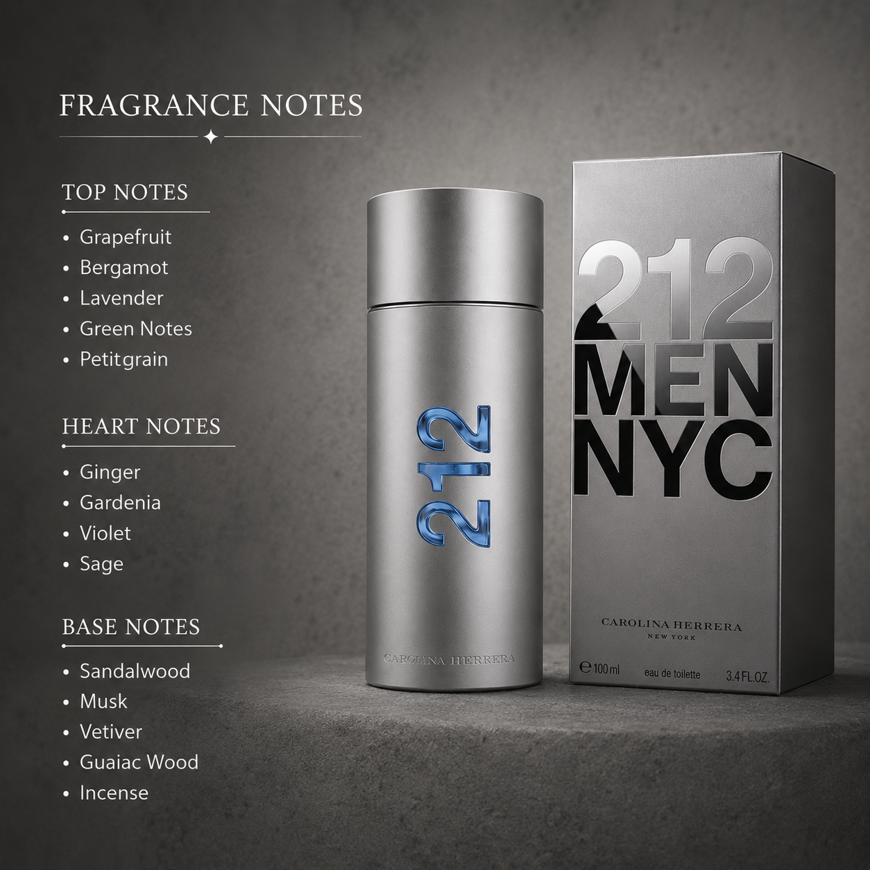 Carolina Herrera 212 Men NYC Eau De Toilette 100ml