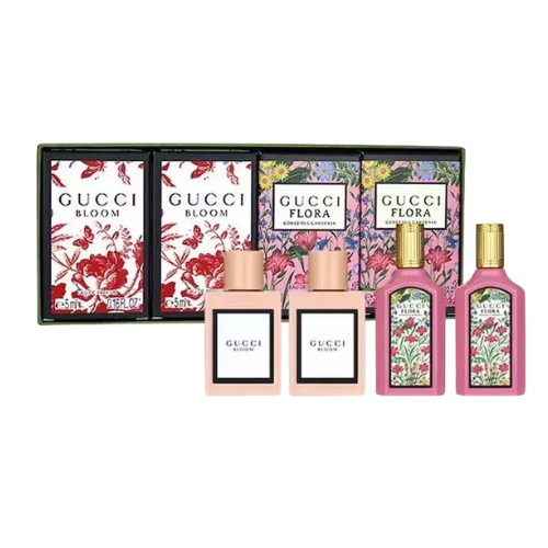 Gucci Womenâ€™s Mini Set Eau de Parfum â€“ Bloom &amp; Flora Gorgeous Gardenia 5ml x 4