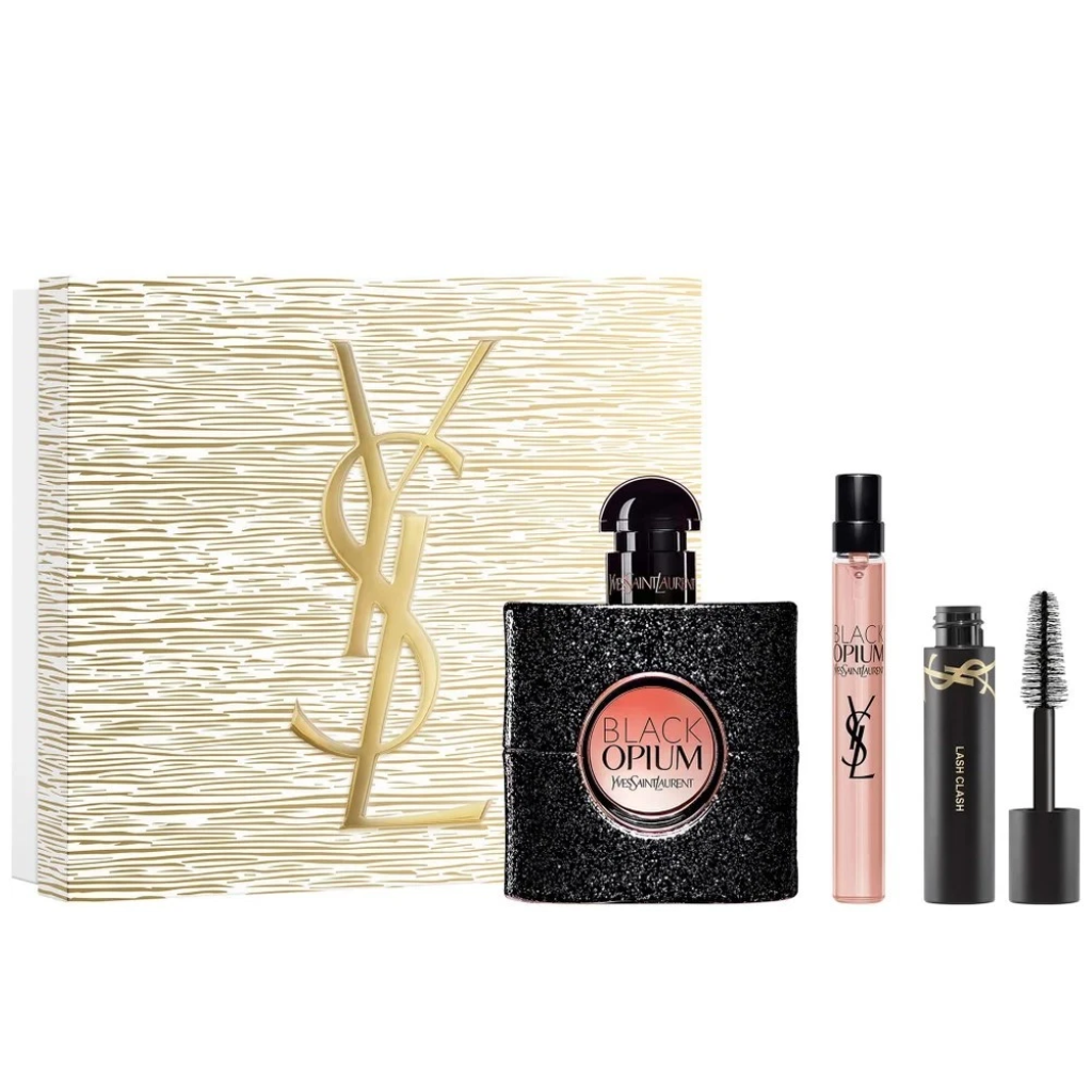 Yves Saint Laurent Black Opium EDP 50ml, 10ml Travel Spray & Lash Clash Mascara 2ml Gift Set for Women