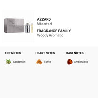 Azzaro Wanted Eau de Parfum Spray 100ml &amp; 10ml Travel Spray Set