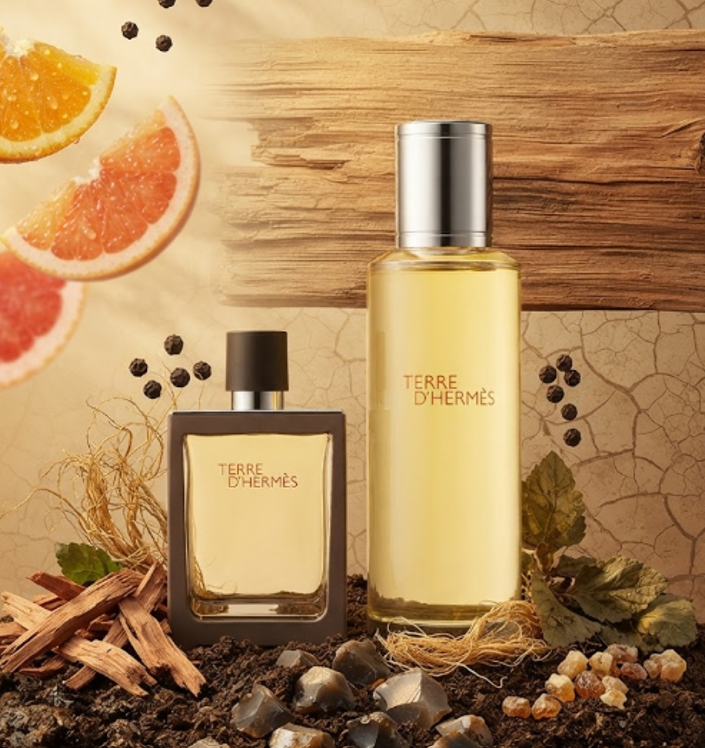 Hermès Terre d’Hermès Eau de Toilette 30ml Refillable Spray with 125ml Refill for Men