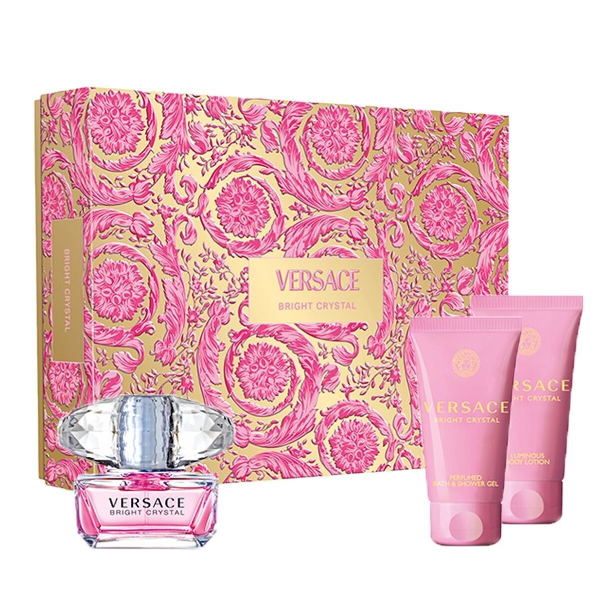Versace Bright Crystal Eau de Toilette Spray 50ml, Shower Gel 50ml & Body Lotion 50ml Gift Set